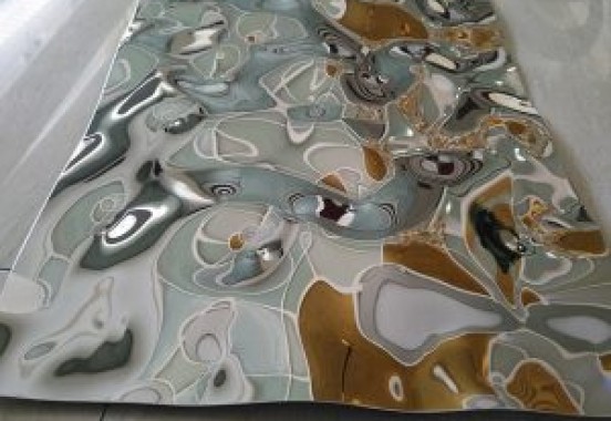 Customized decorative embossed ceiling water ripple stainless steel plate luxury metal stainless steel plate sheet